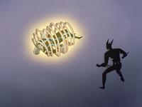 The  breaks through the titanium.