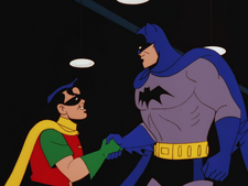 50s Batman and Robin handshake