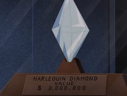 The Harlequin Diamond on display