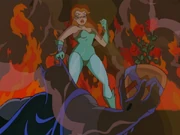 Poison Ivy sees that Batman has her "precious baby".