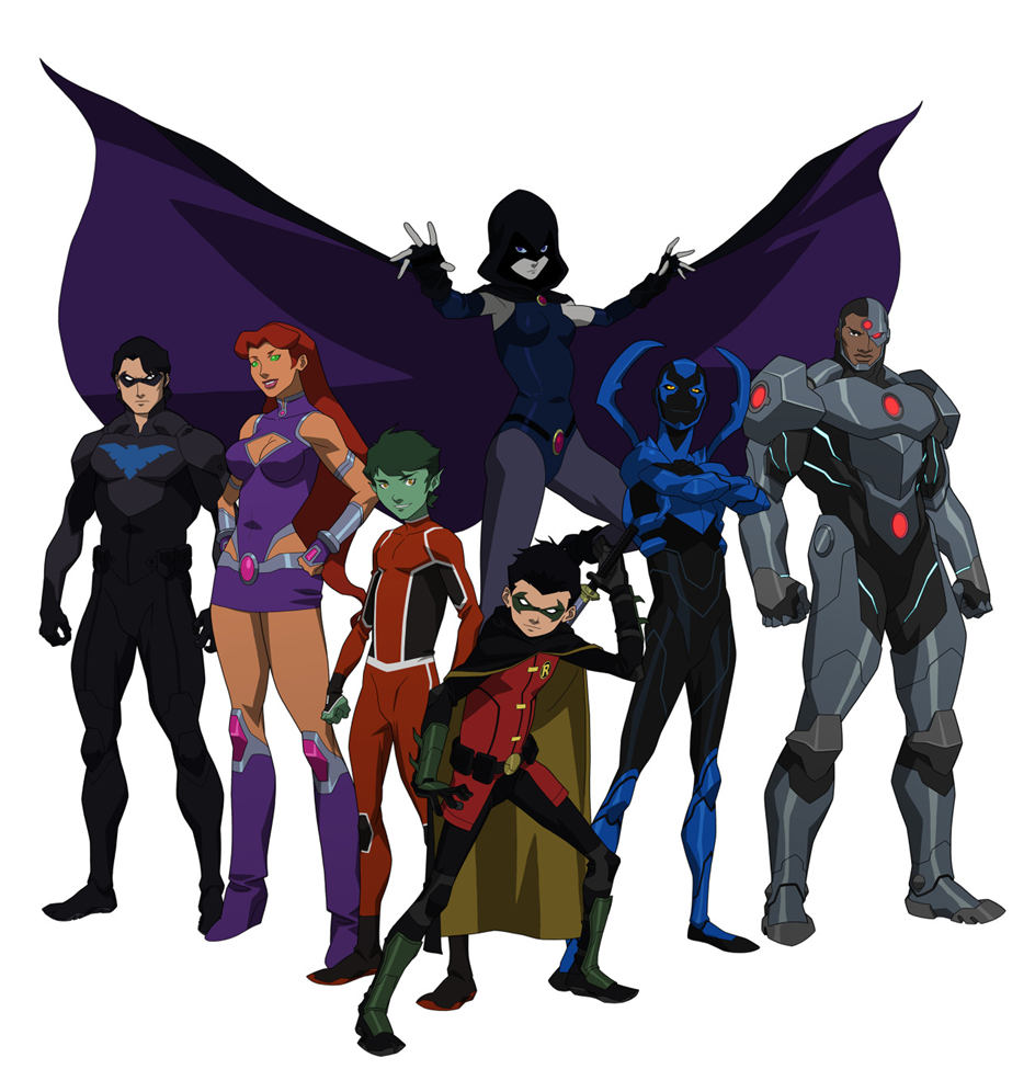 Novos Titãs  Robin, Estelar, Mutano e Ravena aparecem juntos em foto