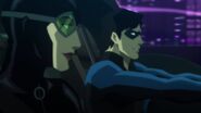 Catwoman and Nightwing in the Batmobile