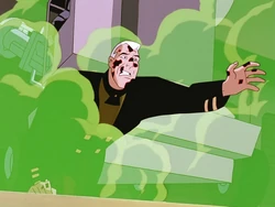 Derek Powers es infectado por su propio gas nervioso.