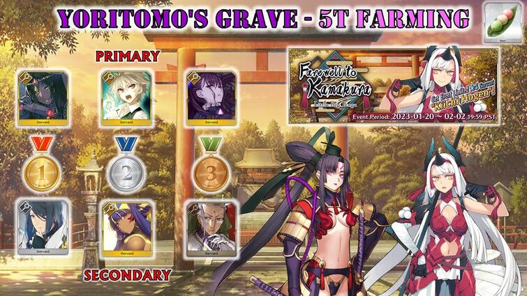 FGO NA - Little Big Tengu 2023 - 5T Farming Guide (Silver - Yoritomo's Grave)