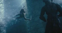 Arthur lutando o Lobo da Estepe.