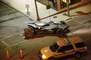 Batmobile on the set of Batman v Superman Dawn of Justice