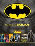 The World of Batman sticker album - mixed canonicity Batman-related stickers including a six-page Batman v Superman section and sticker poster