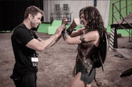 BvS-BTS - Zack Snyder and Gal Gadot on set