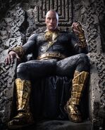 Black Adam on his throne promo