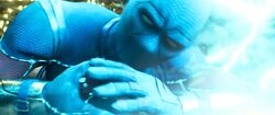 Atom Smasher protects Maxine Hunkel