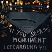 Superman logo at memorial 