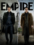Variant cover of the September 2015 edition of British magazine Empire, featuring Bruce Wayne and Clark Kent