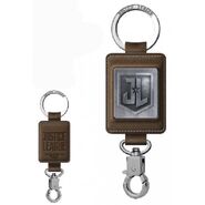 Keyring Monogram JL Leather Pewter Logo