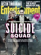 Variant cover of the July 07, 2016 edition of American magazine Entertainment Weekly, featuring the Joker, and Harley Quinn