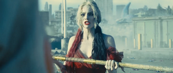 Harley Quinn discovers why she is carrying the javelin for.