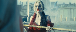 Harley Quinn discovers why she is carrying the javelin for