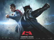 Batman v Superman Dawn of Justice quad poster - Superman facing Batman