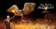 Black Adam vs Hawkman promotional banner