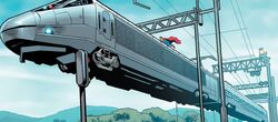 Superman saves train