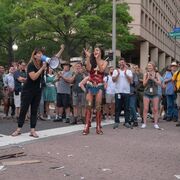 Gal Gadot and Patty Jenkins on last day of filming