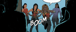 Wonder Woman and her companions save the Cyber's prisoners