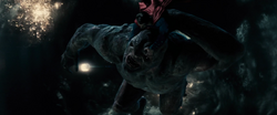 Superman holds down Doomsday