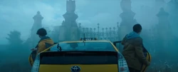 A taxi took the Barrys to Gotham City, Wayne Manor.