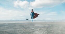 Supergirl in the desert