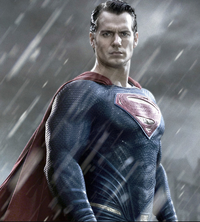 Superman - promotional - in rain