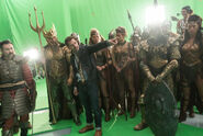 JL-BTS - Zack Snyder and atlanteans on set