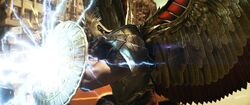 Hawkman shields himself