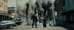 Faora and Nam-Ek in front of the aereal attack