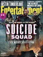 Variant cover of the June 2016 edition of American magazine Entertainment Weekly, featuring Enchantress, Deadshot and Rick Flag