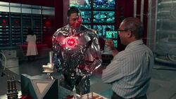 Justice League (2017) Cyborg and his father-