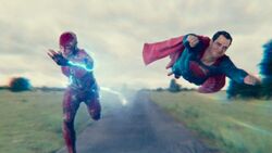 Flash and Superman race