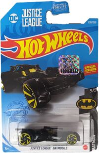 Justice League Batmobile 2021 release, black with yellow accents