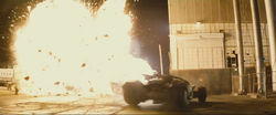 Batmobile near explosion image