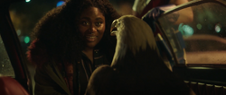 Adebayo tries to pet Eagly