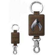 Keyring Monogram JL Leathr Pewter Aquaman Logo