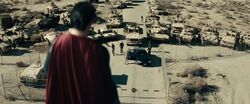 Superman surrenders to the army