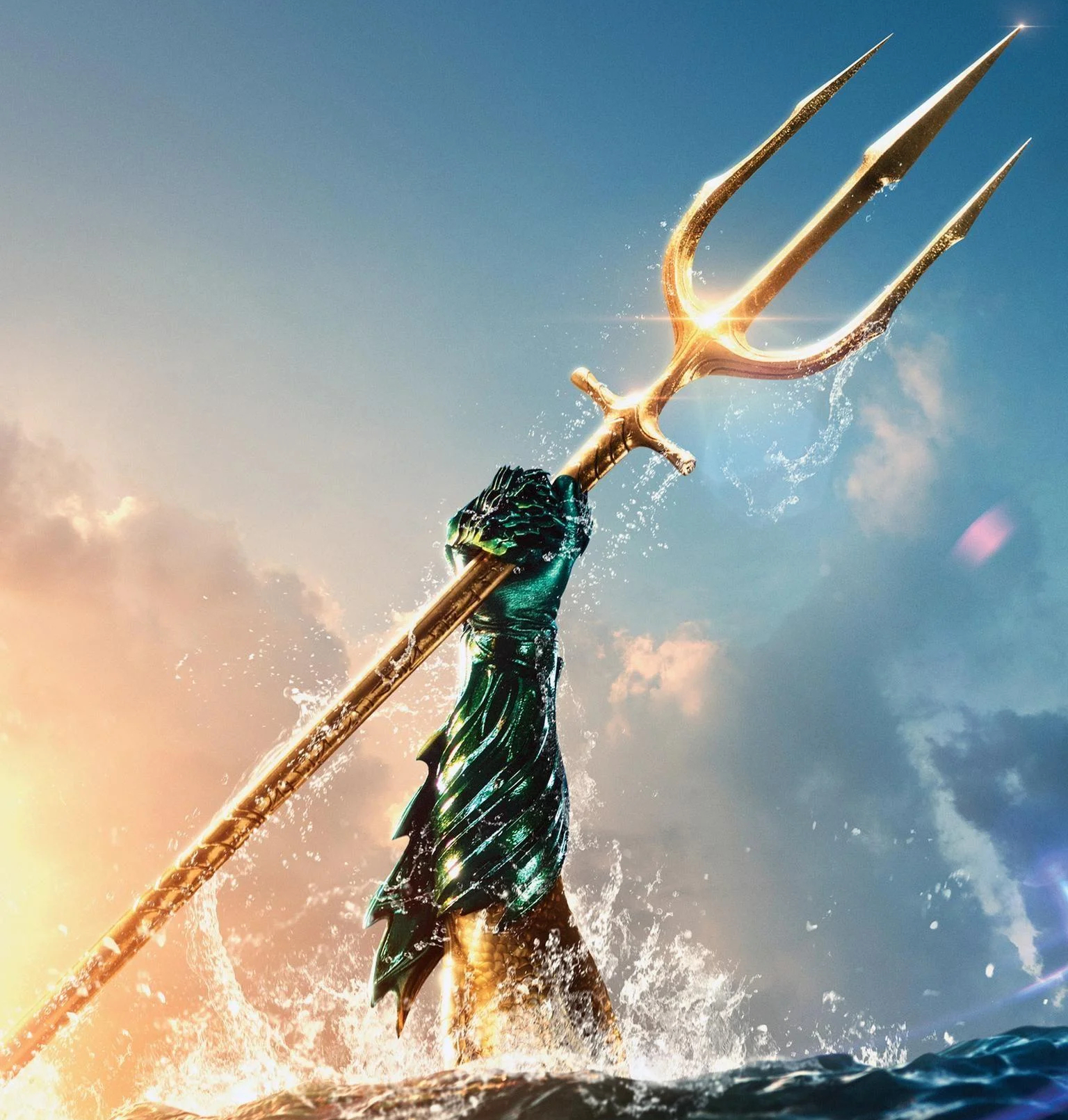 Aquamans trident 4K wallpaper download