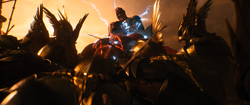 Hawkmen and Black Adam vs Sabbac
