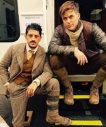 Saïd Taghmaoui and Chris Pine behind the scenes of Wonder Woman