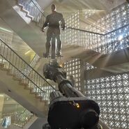 Black Adam flying inside a building BTS