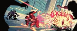 Flash loses control in his fight agaisnt Tarpit