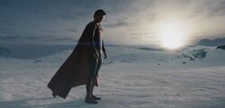 Superman wearing his suit