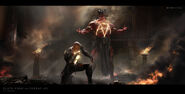 Sabbac vs Black Adam concept art