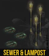 Sewer and lampost decoration set