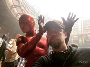 Andy and Flash BTS