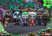Enchantress, Panda Man, Joker (purple coat version), Harley Quinn (prisoner version), Captain Boomerang, Killer Croc